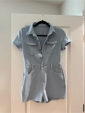 Light Blue Short Sleeve Romper